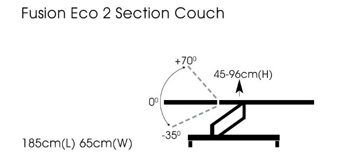 Sunflower Fusion Eco 2 Section Hydraulic Couch Arden Care