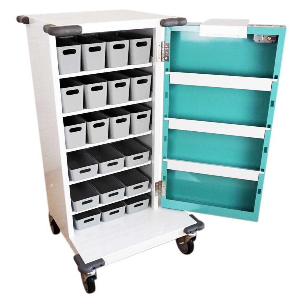 Case Note Trolleys Original Packaging Medicine Trolley-21 Trays - Arden Care